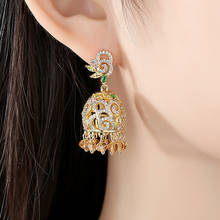 India Jhumka Ethnic Retro Drop Earring For Women Hollow Bollywood Style Bell Crystal Zircon Gypsy Egypt Bohemia Earrings 2024 - buy cheap