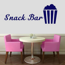 Snack Bar Wall Stickers Popcorn Pattern Vinyl Decals Store Shop Window Decal Removable 2024 - buy cheap