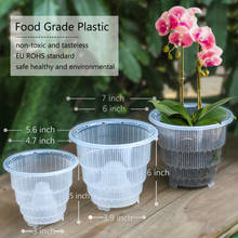 Meshpot 4 5 6 Inches /10 12 15 cm Clear Orchid Pot With Holes Drainage and Excellent Air Plastic Flower Pot Home Decoration 2024 - buy cheap