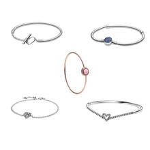 2021 Valentine’s Day New S925 Silver Swirl, Wishbone, Disc, Heart-shaped Tree Bracelet, For Women’s Romantic Jewelry Gifts 2024 - buy cheap