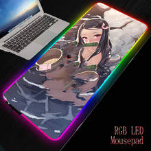 Mairuige demon slayer-mouse pad para computador, mouse pad sexy rgb com luz de fundo usb 2024 - compre barato