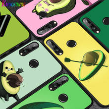 Funda de teléfono para Huawei P40 P30 P20 Pro Lite E Plus 5G, carcasa negra brillante con dibujos de aguacate para Huawei P10 P9 P8 Lite 2024 - compra barato