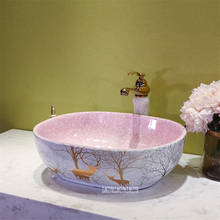 36K79798 European Style Washbasin Home Bathroom Countertop Basin Art Porcelain Ceramics Sink Single Hole Washing Basin Bowl 2024 - buy cheap