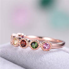 Exquisite Rose Gold Crystal Rings Cocktail Rings Birthstone Gems Rings Lover's Ring Birthday Christmas Gifts Fine Jewelry 2024 - buy cheap