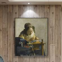 Pósteres e impresiones de The Lacemaker, pinturas al óleo sobre lienzo, arte de pared, imagen para sala de estar, decoración del hogar sin marco 2024 - compra barato