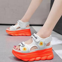 Platform Wedge Sandals Female High Heel Rome 2021 Summer New Sponge Cake Hollow Fish Mouth Increased Sports Sandals 2024 - buy cheap