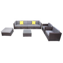 Two Styles US Warehouse 8 Pieces Patio PE Wicker Rattan Corner Sofa Set Patio Furniture Set In Stock  for the outdoors and Patio 2023 - buy cheap