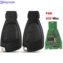 Jingyuqin-carcasa inteligente para mando a distancia, carcasa con Chip, FSK, 433MHZ, 2/3 botones, para Mercedes Benz B, C, E, ML, S, CLK, CL 2024 - compra barato