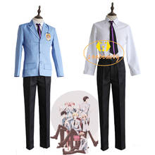 Ouran High School Host Club Cosplay Uniform School Girl Boy Haruhi Kyoya Hikaru Takashi Uniform Cosplay Costume Blue Suit 2024 - buy cheap