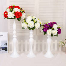 Белый канделябр, романтическая ваза для цветов, Центральные элементы свадебной вечеринки подсвечник для событий, дороги, домашнее украшение, подсвечники 2024 - купить недорого