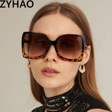Модные негабаритные женские солнцезащитные очки, брендовые дизайнерские пластиковые женские очки с большой оправой, градиентные солнцезащитные очки UV400, gafas de sol mujer 2024 - купить недорого