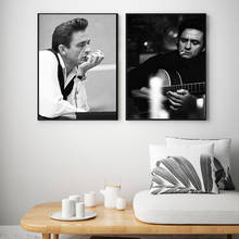 Плакат с изображением Джонни Кэша, американский певица, курительная картина, художественная настенная Печать на холсте, черно-белая, модная картина для гостиной, домашний декор 2024 - купить недорого