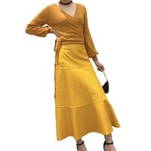 SheepSkin Genuine Leather Skirts womens Autumn High Waist Long Skirts Women Sexy Party Yellow Mermaid Maxi Ladies Korean Clothes 2024 - buy cheap