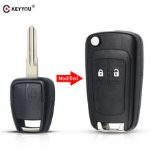 KEYYOU Folding Car Key Fit For CHEVROLET Aveo Flip Remote Key Fob 3 Buttons Remote Key Case Shell 2024 - buy cheap