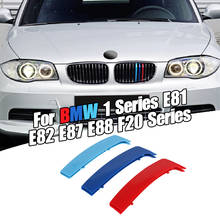 3pcs Car-Styling 3D M Front Grille Trim Bumper Cover Strip Strips Stickers Cover for BMW 1 Series E87 2004-2011 Dropship 2024 - buy cheap