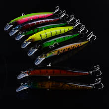 8 pçs minnow isca de pesca wobbler 12.5cm 12.3g pesca jerkbait duro artificial crankbait para baixo pique pesca enfrentar 3d olhos 2024 - compre barato