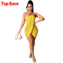 Solid Color Strapless Sexy Dress Women High Waist Sheath Club Short Summer 2020 Mini Sleeveless Bodycon Evening Party Vestidos 2024 - buy cheap