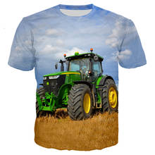 2021 Summer 3D Print Car Tractor T shirt Men Hip Hop Casual Streetwear Tees Boy T-shirt Man Tshirt Tops Male Round Neck Clothes 2024 - купить недорого