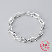 100% 925 Sterling Silver Bracelet Female Korean Style Personality Glossy U-shaped Interlock Temperament Jewelry Hand Accessories 2024 - buy cheap