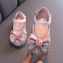 Princess Shoes Rhinestone Bow Children Leather Shoes Girls Party Dance Shoes Baby Student Flats Kids Performance Shoes 2024 - buy cheap