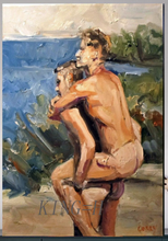 High quality Original Oil Painting, Male Nude , Man, Boy, Model Portrait of a Young Boy gay Man Mr Portrait Sexy 2 boys hugging 2024 - buy cheap