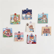 8 Sheets Candy Bear Decoration Card Double Sided Illustration Cute Background Picture Wall Stick Photographic Props Stationery 2024 - buy cheap