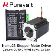 Puraysit nema23 57hs 2 fase híbrido motor deslizante e dm556d 24-50vdc 5.6a 2 fase driver de motor deslizante digital 2024 - compre barato