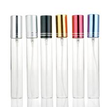10 ml Atomizador Frasco de Perfume de Vidro Garrafa Reutilizável Transparente Colorido Boné Azul Vermelho Preto de Amostra Vazio Spray Frasco Da Bomba Da Loção 2024 - compre barato