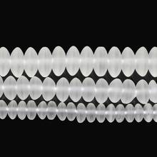 Frost White Oblate-Shape Glass Natural Stone Beads Round Loose Beads For Jewelry Making Needlework DIY Bracelet 4/5/6 MM 2024 - buy cheap