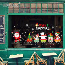 DIY рождественские настенные наклейки на окна и стекло, Праздничные наклейки настенные панели с Санта-Клаусом, новогодние и рождественские украшения для домашнего декора, Новинка 2024 - купить недорого
