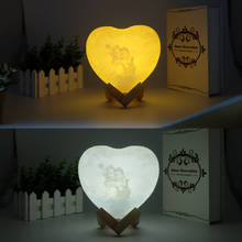 Luz de luna con impresión 3d, foto personalizada, recargable por Usb, interruptor táctil, luz de luna nocturna, el mejor regalo, decoración del hogar 2024 - compra barato