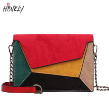 HISUELY-Bolso bandolera de cuero con solapa para mujer, cartera pequeña de alta calidad con diseño de telas combinadas, a la moda, Q4 2024 - compra barato