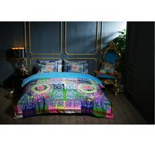 Multicolored Pattern Winter Thick Velvet Flannel Palace Bedding set Fleece Fabric Duvet cover Bed Sheet/Linen Pillowcases 4pcs 2024 - buy cheap