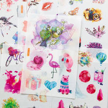 6 Sheets /Pack Natural Girl's Dream Flamingo Paper Decoration Sticker DIY Album Diary Scrapbooking Label Sticker 2024 - buy cheap