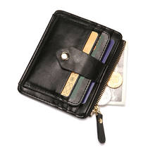 Men's Wallet Pu Leather Slim Wallets Zipper Coin Hasp Wallet Purse Male Credit Cards Holder ID Cases Short Purses for Men 2024 - buy cheap