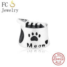 FC Jewelry Fit Original Pan Charms Bracelet 925 Sterling Silver Cat Meow Fish Food Bowl Bead For Making Women Berloque 2021 2024 - buy cheap