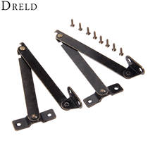 DRELD 2Pcs Antique Furniture Fittings Cabinet Hinges Jewelry Wood Boxes Lid Support Decorative Cupboard Door Hinges 108*11mm 2024 - buy cheap