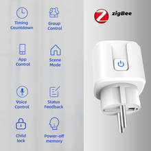 Smart Home Electrical Sockets Tuya Zigbee EU Smart Socket Plug Wireless Remote Control App Power Monitor Outlet For Google Alexa 2024 - buy cheap