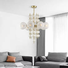 Индивидуальная стеклянная люстра, постмодернизированная лампа в скандинавском стиле для гостиной, столовой, декоративная лампа ручной работы 2024 - купить недорого