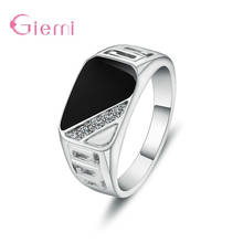 New Fashion 925 Sterling Silver Luxury Cubic Zircon Wedding Band Rings for Male Cool Men Accessories Jewellery 2024 - buy cheap