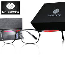 UNIEOWFA Myopia Optical Glasses Frame Men Clear Prescription Eyeglasses Frame High Quality Alloy Eyewear Male Spectacles Frame 2024 - buy cheap