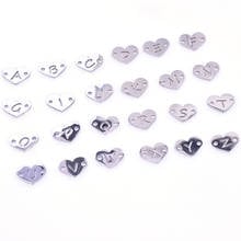 Colgantes de corazón para fabricación de joyas, accesorios para pulseras y collares, colgante de acero inoxidable de dos agujeros, 5 uds., 2021 2024 - compra barato