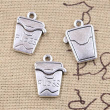 12pcs Charms Cleaning Floss 19x14mm Antique Silver Color Pendants DIY Necklace Crafts Making Findings Handmade Tibetan Jewelry 2024 - buy cheap