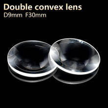 Lente convexa dupla de aumento, lente ótica física para telescópio, faça você mesmo, experimento óptico do projetor d9mm f30mm 2024 - compre barato