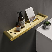 Gold Brushed Bathroom Shelf 50cm Space Aluminum Shower Holder Rack Wall-mounted Nordic Shower Room Mirror Front Frame 2024 - buy cheap