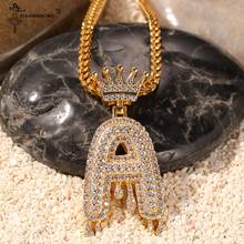 Custom Crown Bail Drip Bubble Initial Letters Chain Necklaces & Pendants For Men Women Gold Color Hip Hop Cubic Zircon Jewelry 2024 - buy cheap
