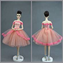 Рождественская юбка-пузырь ручной работы белого и розового цвета платье принцессы Свадебное платье одежда кукла для 1/6 Барби Xinyi FR Кукла licca 2024 - купить недорого