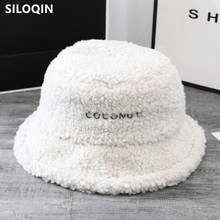 SILOQIN-Sombrero de lana de cordero para mujer, gorro de cubo cálido de lana, estilo Hip Hop, decorativo, novedad, 2021 2024 - compra barato