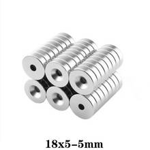 5~60PCS 18x5-5 mm Disc Rare Earth Neodymium Magnets 18*5 mm Hole 5mm Countersunk Powerful Magnetic 18x5-5mm Round Magnet 18*5-5 2024 - buy cheap