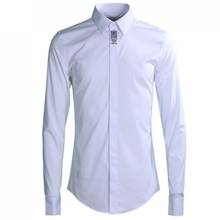 Minglu Cotton Men Shirt Luxury Solid Color Embroidery Long Sleeve Mens Shirts Plus Size 4xl Casual Slim Fit Shirts Man 2024 - buy cheap